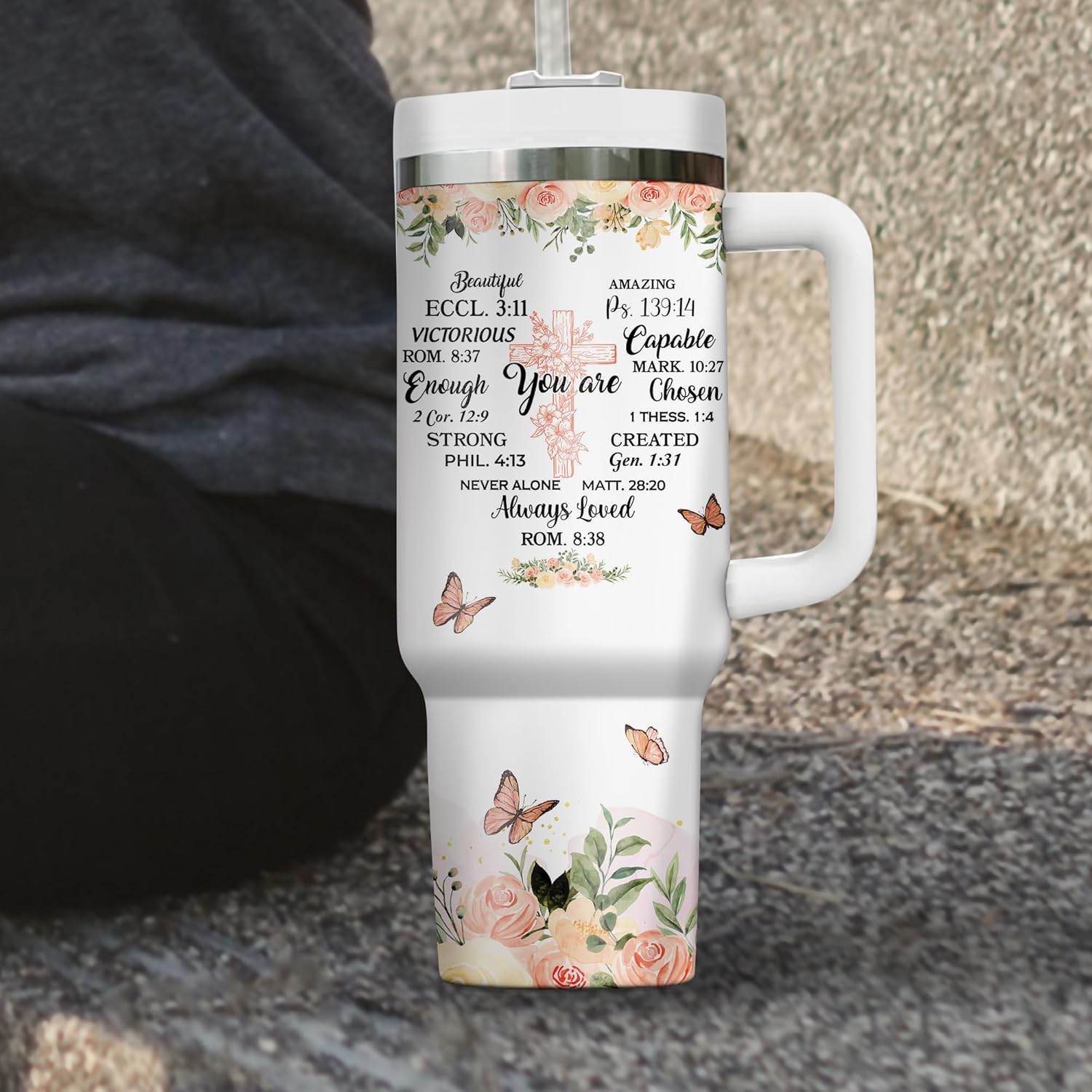 Christian Tumblers for Women with Handle - Christian Drinking Cup for Women Faith - Inspirational Tumbler for Women - Christian Gifts for Women (Copy)