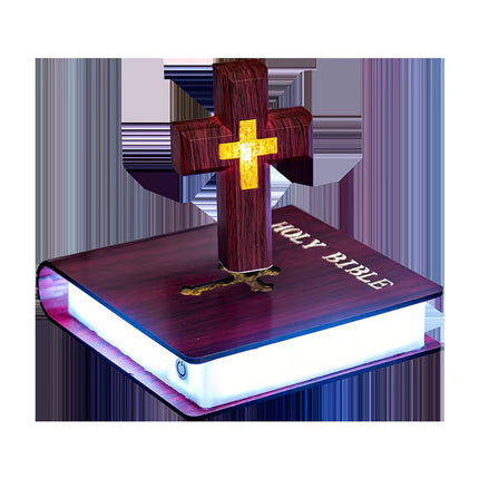 Levitating Cross Lamp Floating Cross Night Light with Jesus & Bible Design Magnetic Levitation Cross Lamp Christian & Catholic