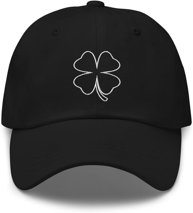 4 Leaf Clover, Lucky Embroidered Hat, Lucky Dad Hat, Dad Hat, Irish American Hat, St Patrick's Day Hat, Embroidered Lucky Hat