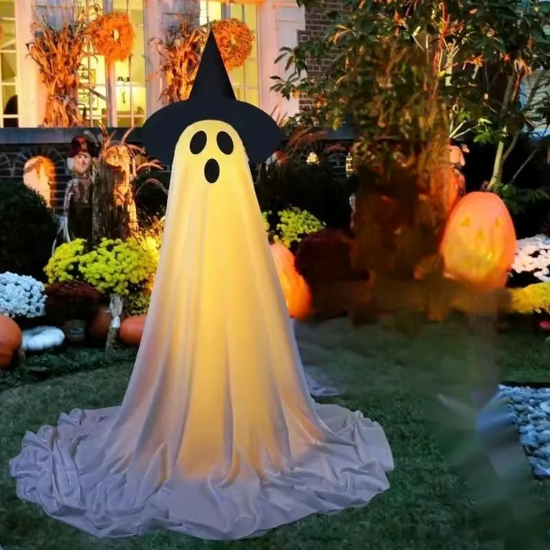 Halloween Spooky Ghost Decorations Outdoor Glowing Ghost Decorations Remote-Controlled Luminescent Indoor Spooky Ghost Light