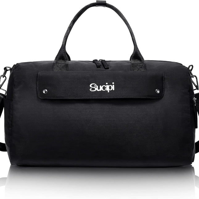 Small Duffle Bag with Wet Pocket & Shoes Bag,  Sports Gym Bag, Travel Duffle Bag for Men, Women, Girls and Kids, Lightweight and Waterproof(Black)