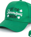 Adjustable Cotton Green Baseball Cap, St. Patrick's Day Embroidered Shamrock Baseball Hat, Irish Lucky Clover Trucker Hats for Women Men