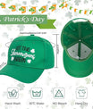 Adjustable Cotton Green Baseball Cap, St. Patrick's Day Embroidered Shamrock Baseball Hat, Irish Lucky Clover Trucker Hats for Women Men