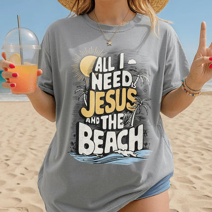 All I need is Jesus and the Beach T-shirt, Sunset Summer T-Shirt