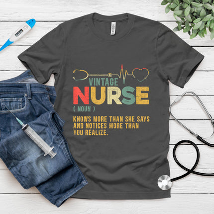 Vintage Nurse Definition Hospital Medical Registered Nursing T-Shirt