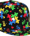 Autism Awareness Baseball Cap Men Women - Adjustable 3D Printed Snapback Flat Bill Hip Hop Hat