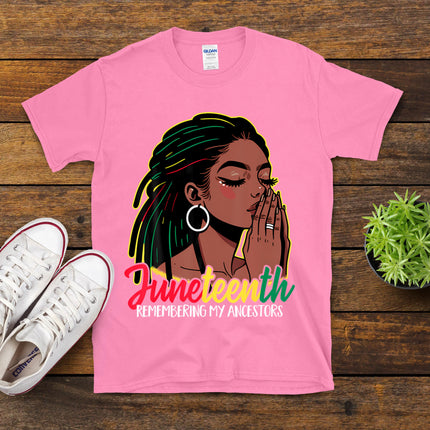 Black Woman Remembering My Ancestors Juneteenth T-Shirt