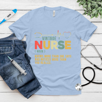 Vintage Nurse Definition Hospital Medical Registered Nursing T-Shirt