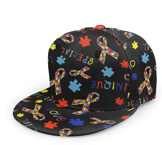 Baseball Cap Men Women - Rainbow Tie Dye Adjustable 3D Printed Snapback Flat Bill Hip Hop Hat