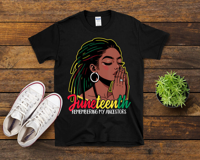Black Woman Remembering My Ancestors Juneteenth T-Shirt