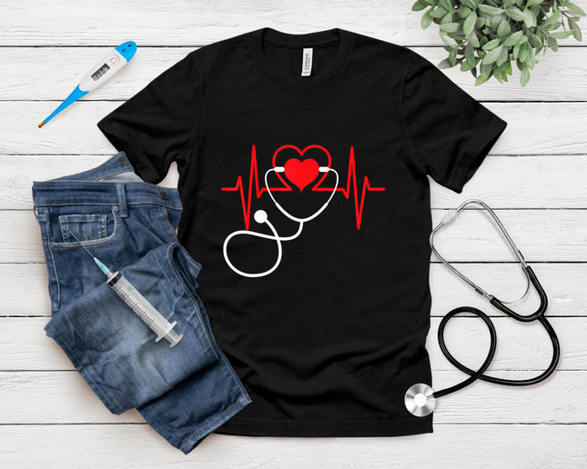 Funny Heart Beats Nurse Nursing Medical T Shirt Men Woman T-Shirt