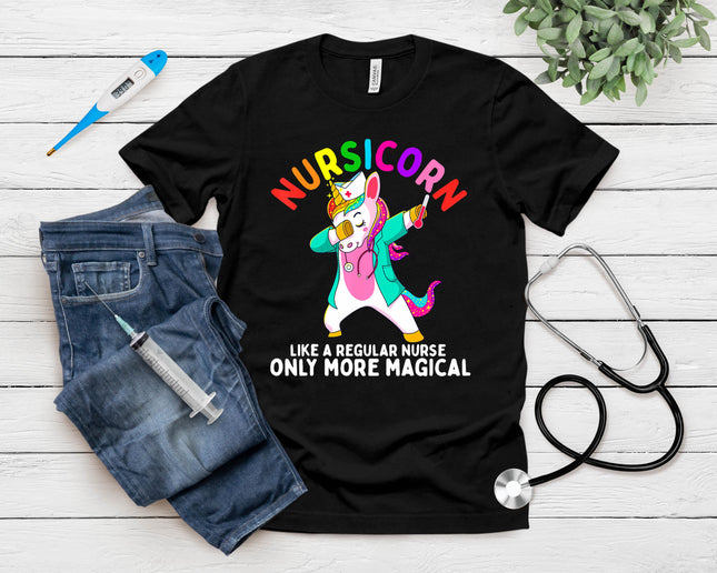 Unicorn Nurse Funny Nursicorn Rainbow Nursing Rn Gift Women T-Shirt