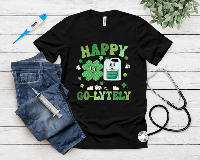 Happy Go Lytely Gi Nurse St Patrick Day Shamrock Gastro Endo T-Shirt