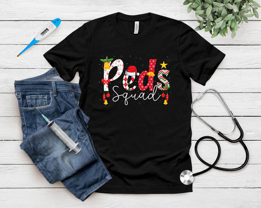 Peds Squad Pediatric Nursing Funny Pediatric Nurse Christmas T-Shirt