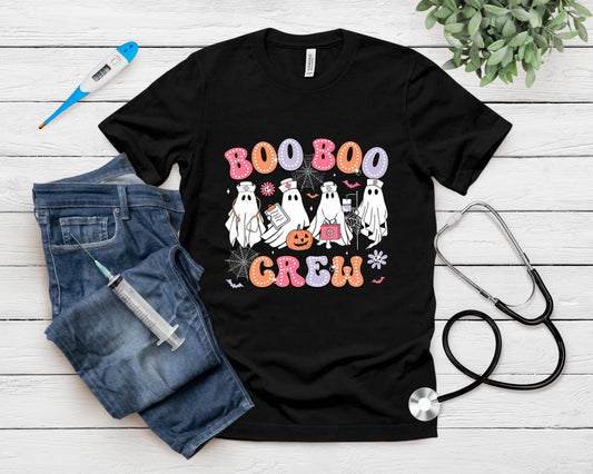 Groovy Boo Boo Crew Nurse Funny Ghost Women Halloween Nurse T-Shirt