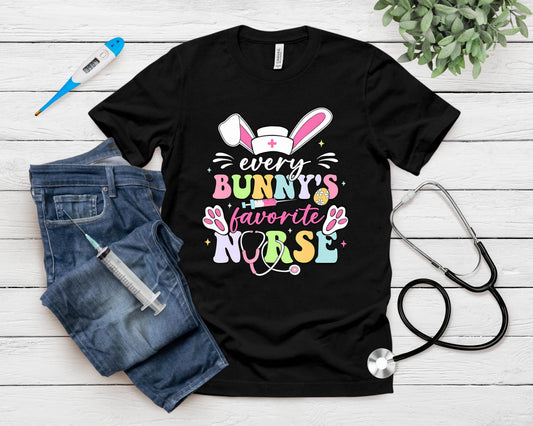 Every Bunny's Favorite Nurse Cute Easter Bunny Nurse Squad T-Shirt