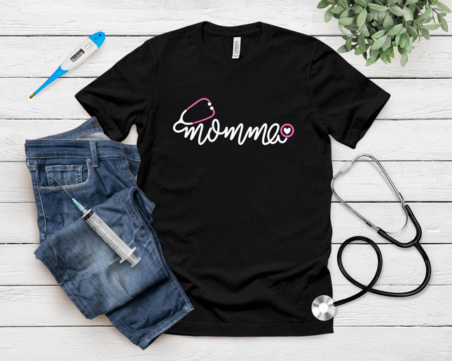 Momma Doctor Stethoscope Cute Mother's Day Mama Rn Nurse Mom T-Shirt