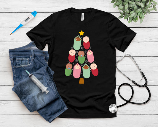 Nicu Nurse Christmas Tree Neonatal Icu Nurse Xmas Party T-Shirt