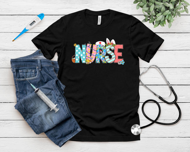 Easter Nurse With Stethoscope And Easter Eggs Nurse Easter T-Shirt