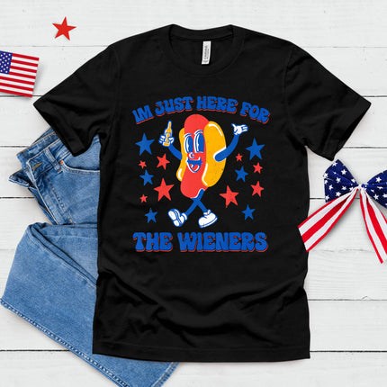 I'm Just Here For The Wieners Funny 4th Of July Hot-Dog T-Shirt