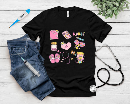 Nurse Doodles Women Cute Nurse Life Graphics T-Shirt