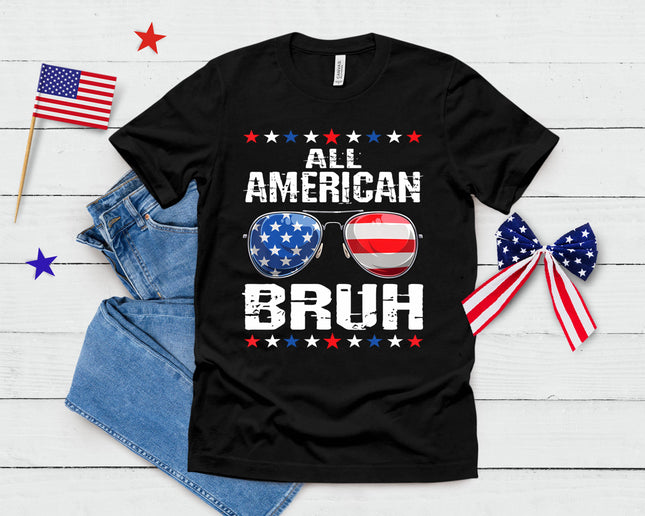 All American Bruh 4th Of July Boys Patriotic Usa Teens Kids T-Shirt
