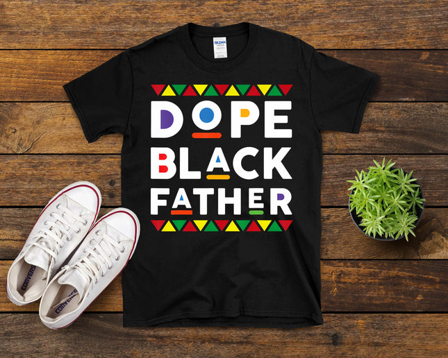 Dope Black Dad Afro American African Fathers Day Juneteenth T-Shirt