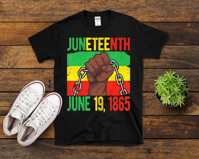 Juneteenth June 19th 1865 Juneteenth Black Freedom Day Flag T-Shirt