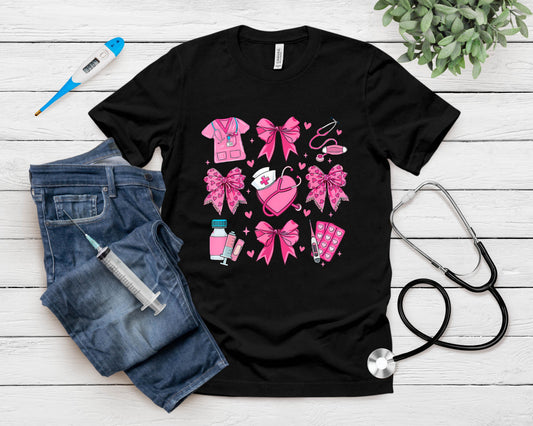 Valentine Er Icu Nicu Rn Nurses Women Retro Nursing Medical T-Shirt