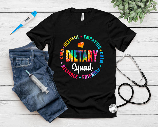 Dietary Squad Tie Dye Healthcare Worker Dietitian Squad T-Shirt