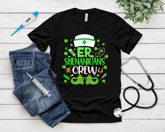 Er Shenanigans Nurse Crew Emergency Room St Patricks Day T-Shirt