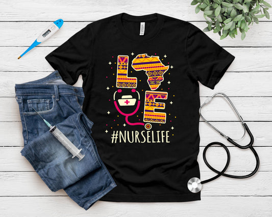 Black Nurse Stethoscope Nurse Life Black History Month Women T-Shirt