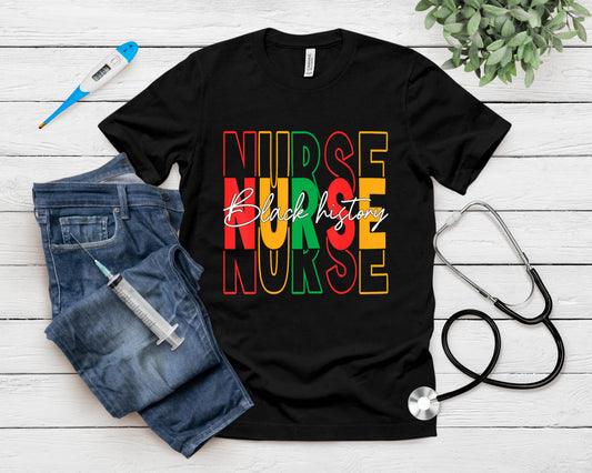 Nurse Retro Black History Month Registered Nurse Men Women T-Shirt