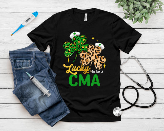 Shamrock Lucky To Be A Cma St Patrick's Day Nurse T-Shirt