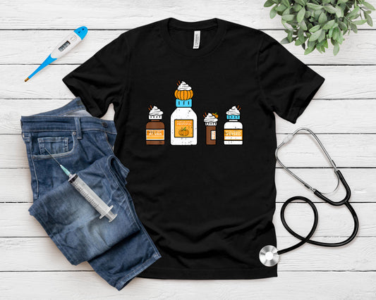 Pumpkin Spice Funny Nurse Halloween Thanksgiving Scrub Fall T-Shirt