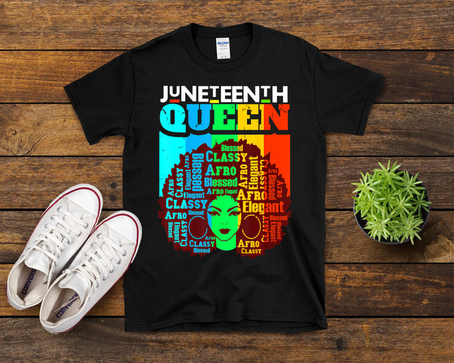 Juneteenth Queen Black Sista Afro Melanin Girl Magic Women T-Shirt