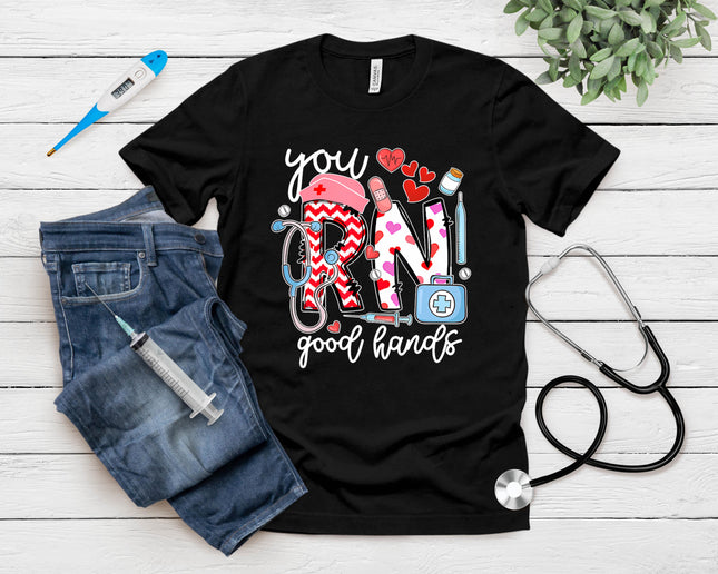 You Rn Good Hands Cute Nurse Nursing Student Graduation T-Shirt
