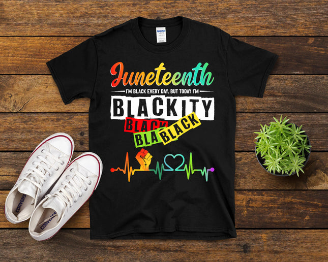 Juneteenth Blackity Heartbeat Black History African America T-Shirt