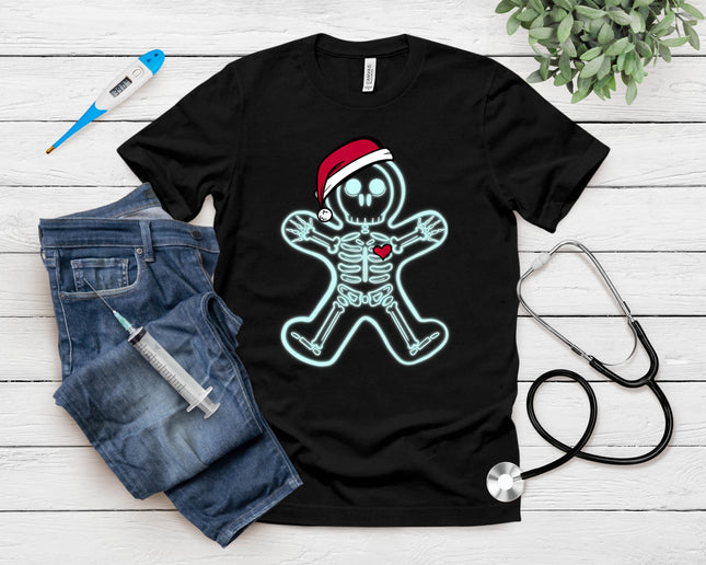 X-Ray Gingerbread Man Skeleton Christmas Nurse Xray Tech T-Shirt