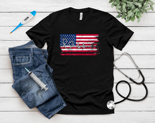 American Flag Nurse T-Shirt