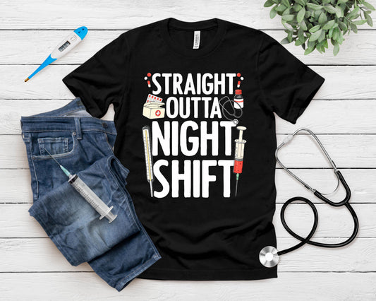 Night Shift Nurse For Men Women Emergency Registered Nurse T-Shirt
