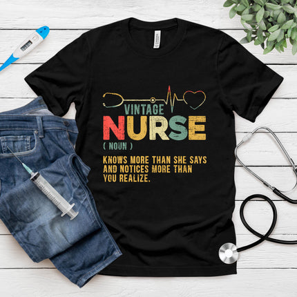 Vintage Nurse Definition Hospital Medical Registered Nursing T-Shirt