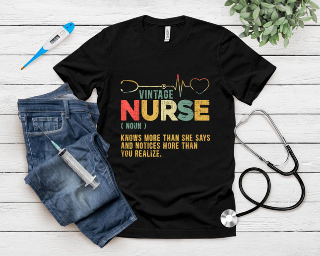 Vintage Nurse Definition Hospital Medical Registered Nursing T-Shirt