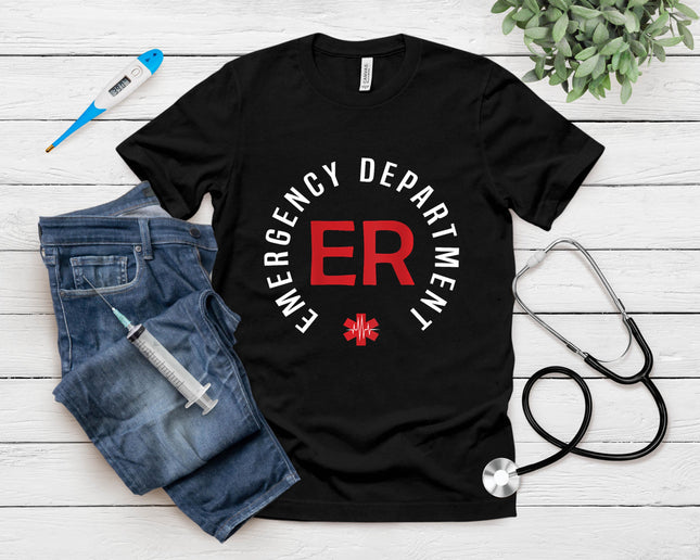 Vintage Emergency Department Emergency Room Nurse On Back T-Shirt