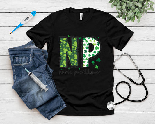 Lucky Nurse Practitioner Np St Patrick's Day Shamrock T-Shirt