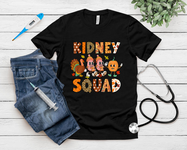 Kidney Squad Turkey Pumpkin Dialysis Nurse Thanksgiving T-Shirt