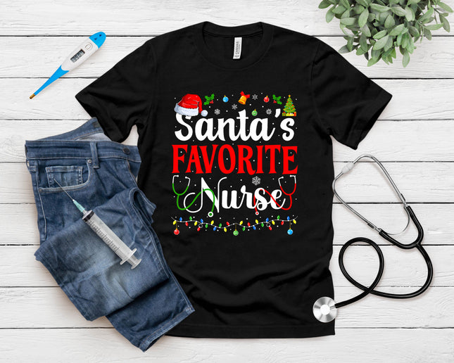 Santa's Favorite Nurse Christmas Nursing Christmas Nurse T-Shirt
