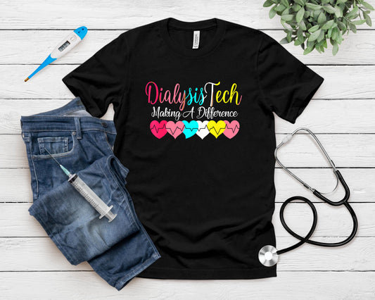 Dialysis Technician Nurse - Kidney Heartbeat Awareness T-Shirt