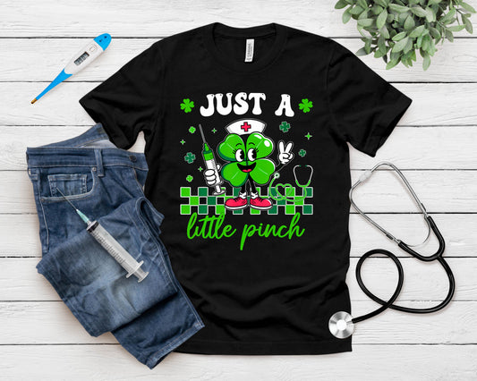 Groovy Just A Little Pinch St Patricks Day Nurse Women T-Shirt