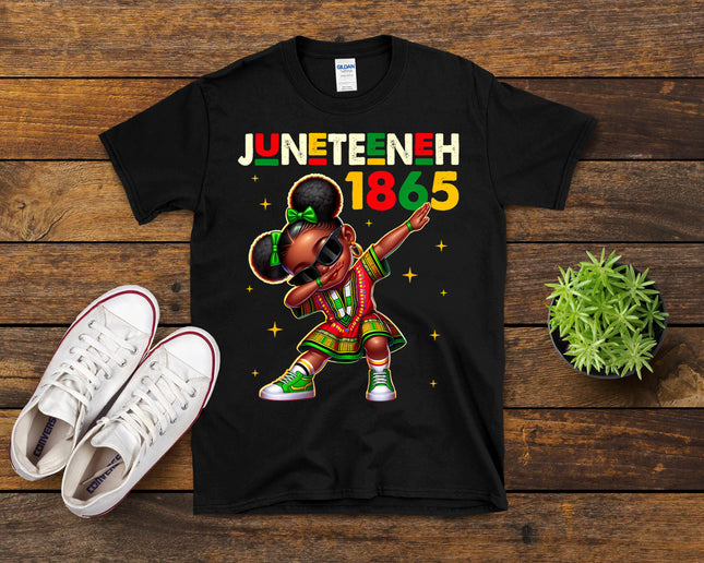 Juneteenth Dabbing Black Girls Queen Melanin Brown Skin Dab T-Shirt